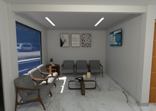 Render 3D de interior arquitectónico, muestra 02