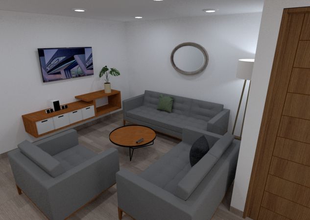 Render 3D de interior arquitectónico, muestra 14