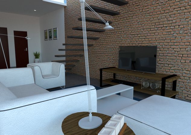 Render 3D de interior arquitectónico, muestra 15